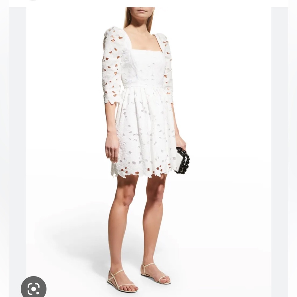 Cara Cara White Pattern Lace Mini Dress